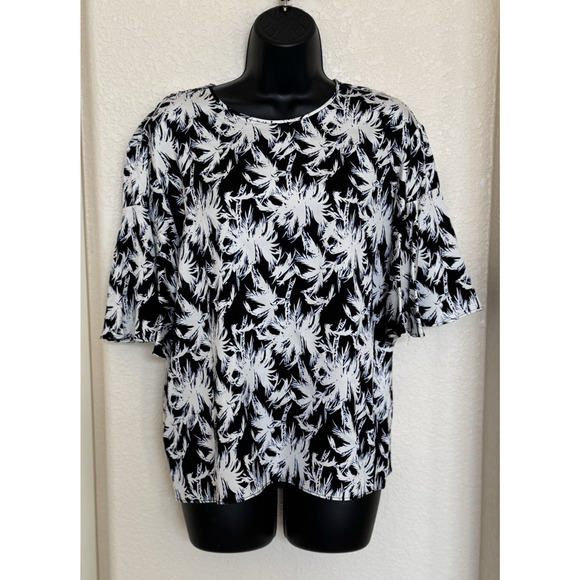 Diane Von Furstenberg Arlene Top Palm Print Silk Blend, M - Picture 3 of 11